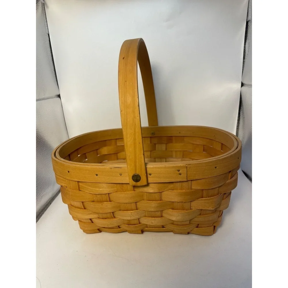 Vintage Longaberger Basket Single Handle 9x5x5 rectangle 1992